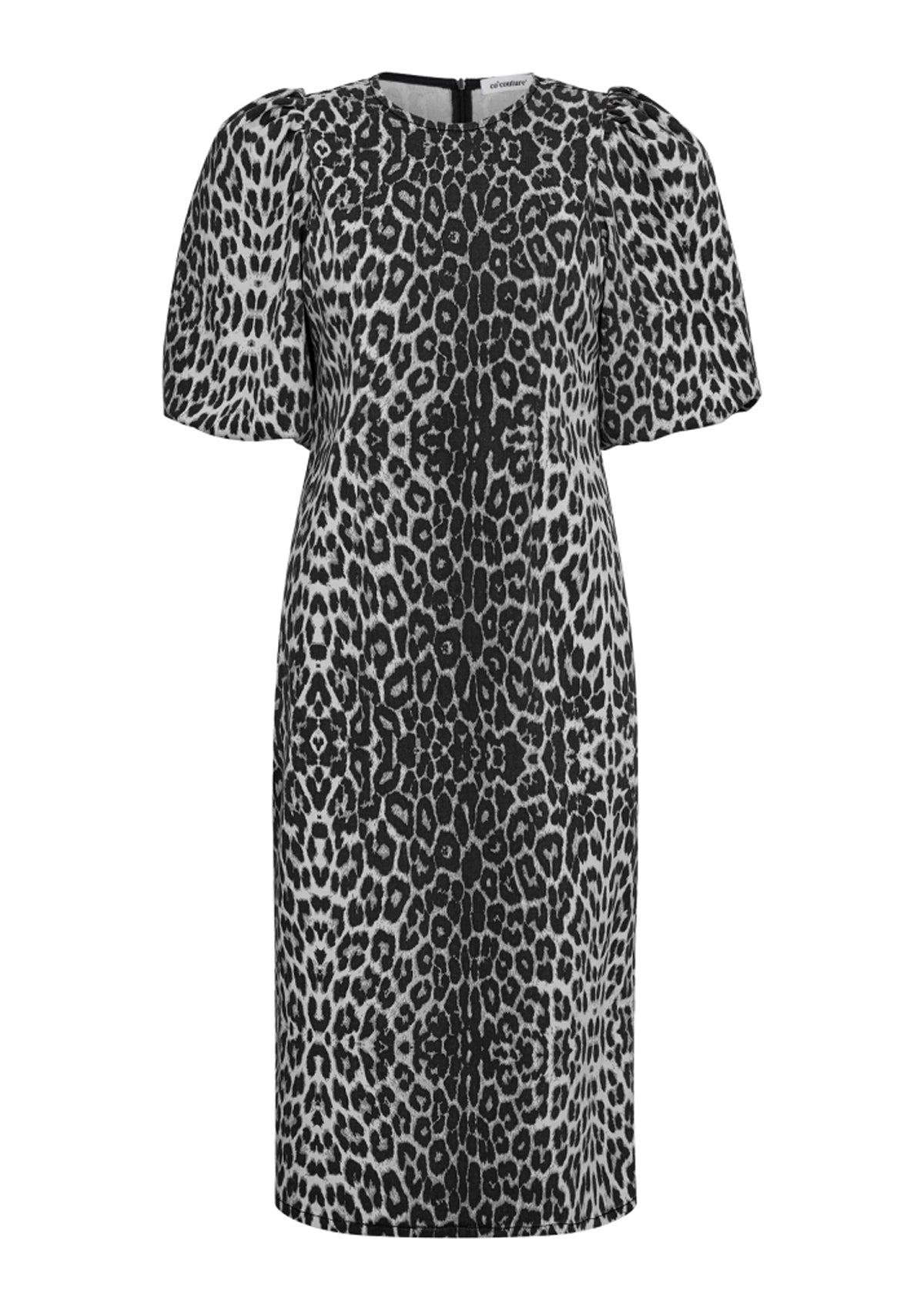 Co’couture Leopard Puff Dress Dark Grey