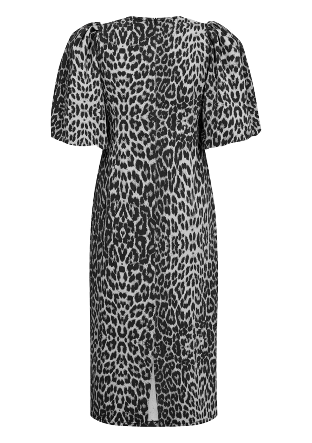 Co’couture Leopard Puff Dress Dark Grey