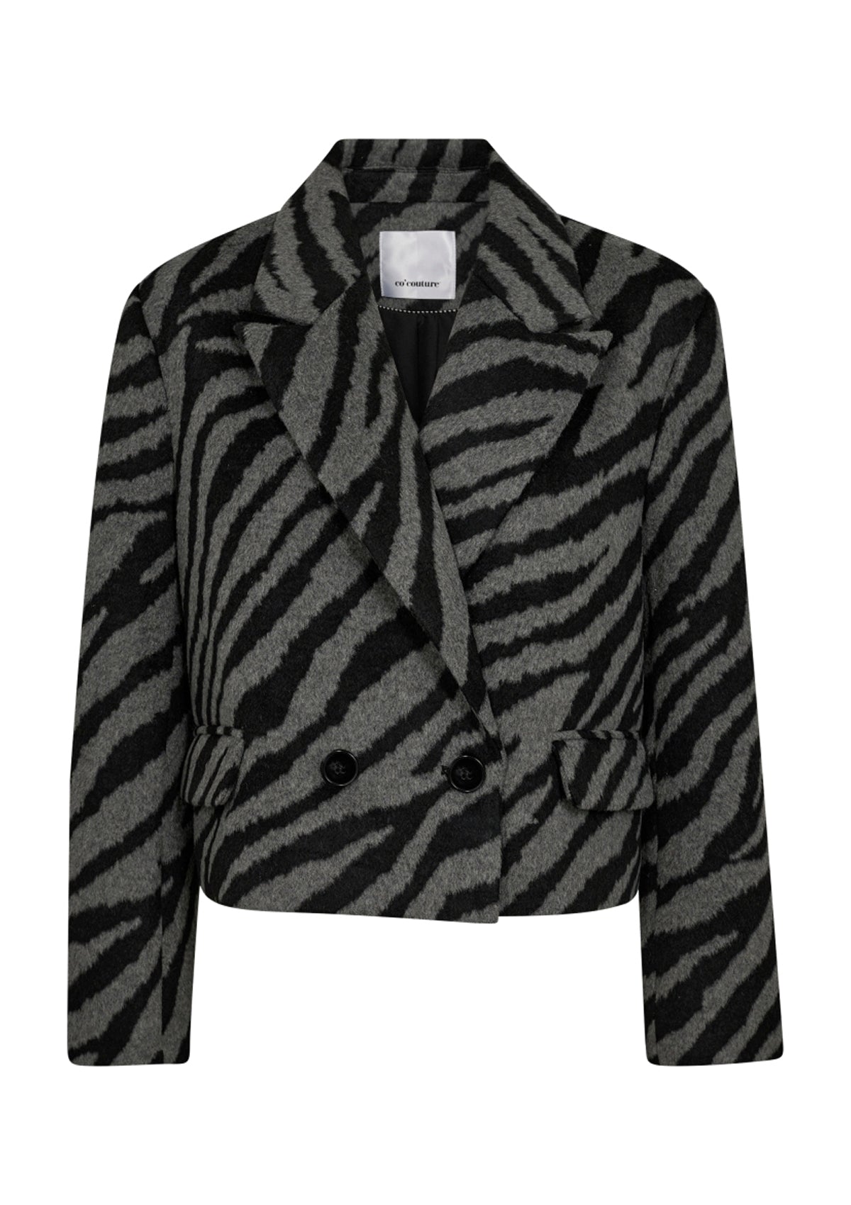 Co’couture Zuricc Zebra Crop Jacket Dark Grey