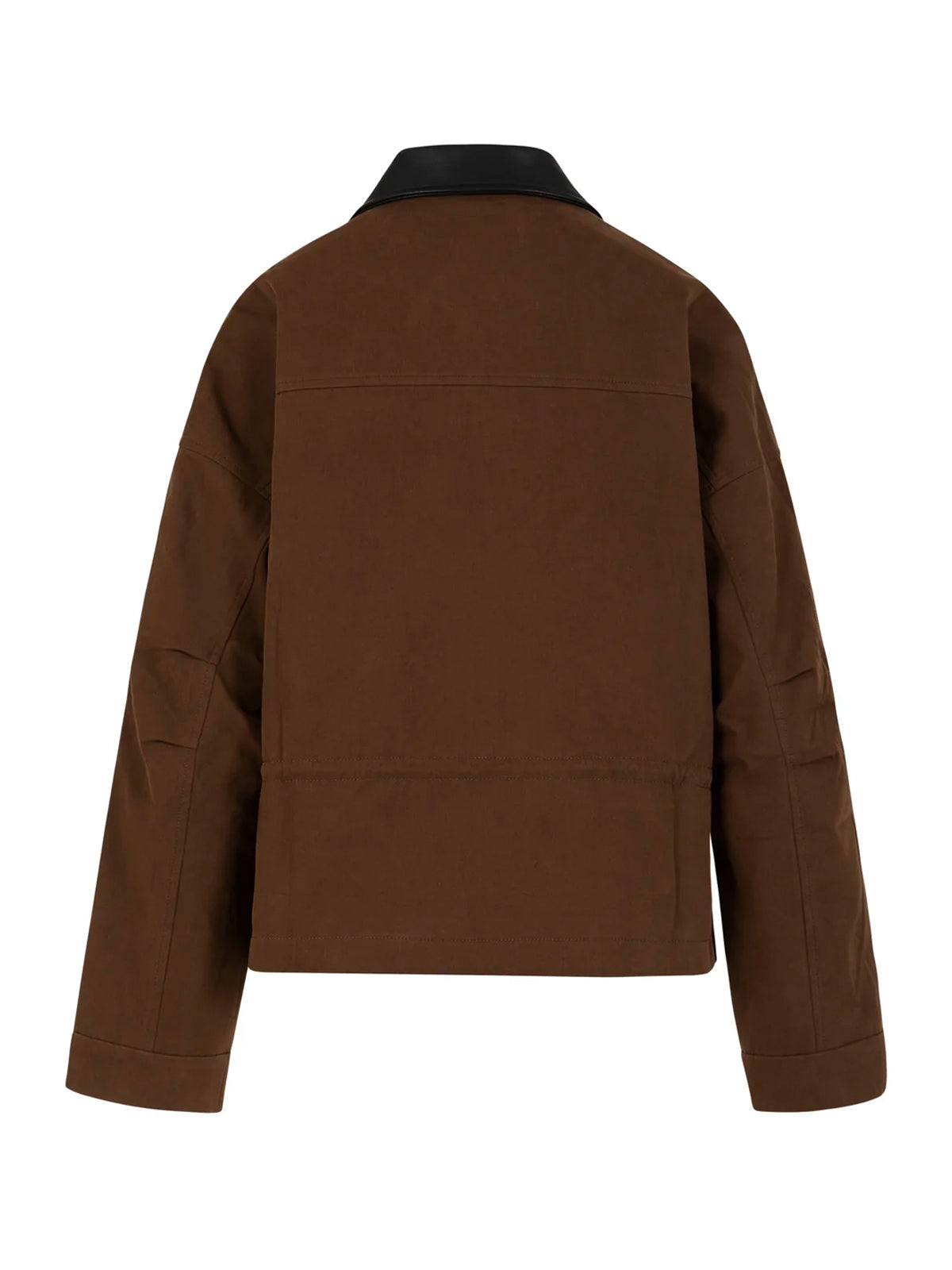 Coster Copenhagen Short Jacket With PU Collar Dark Brown