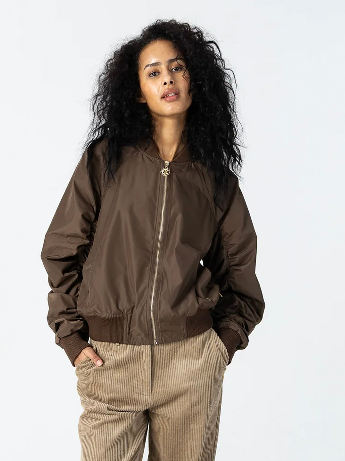 Coster Copenhagen Short Bomber Jacket Chocolate Brown