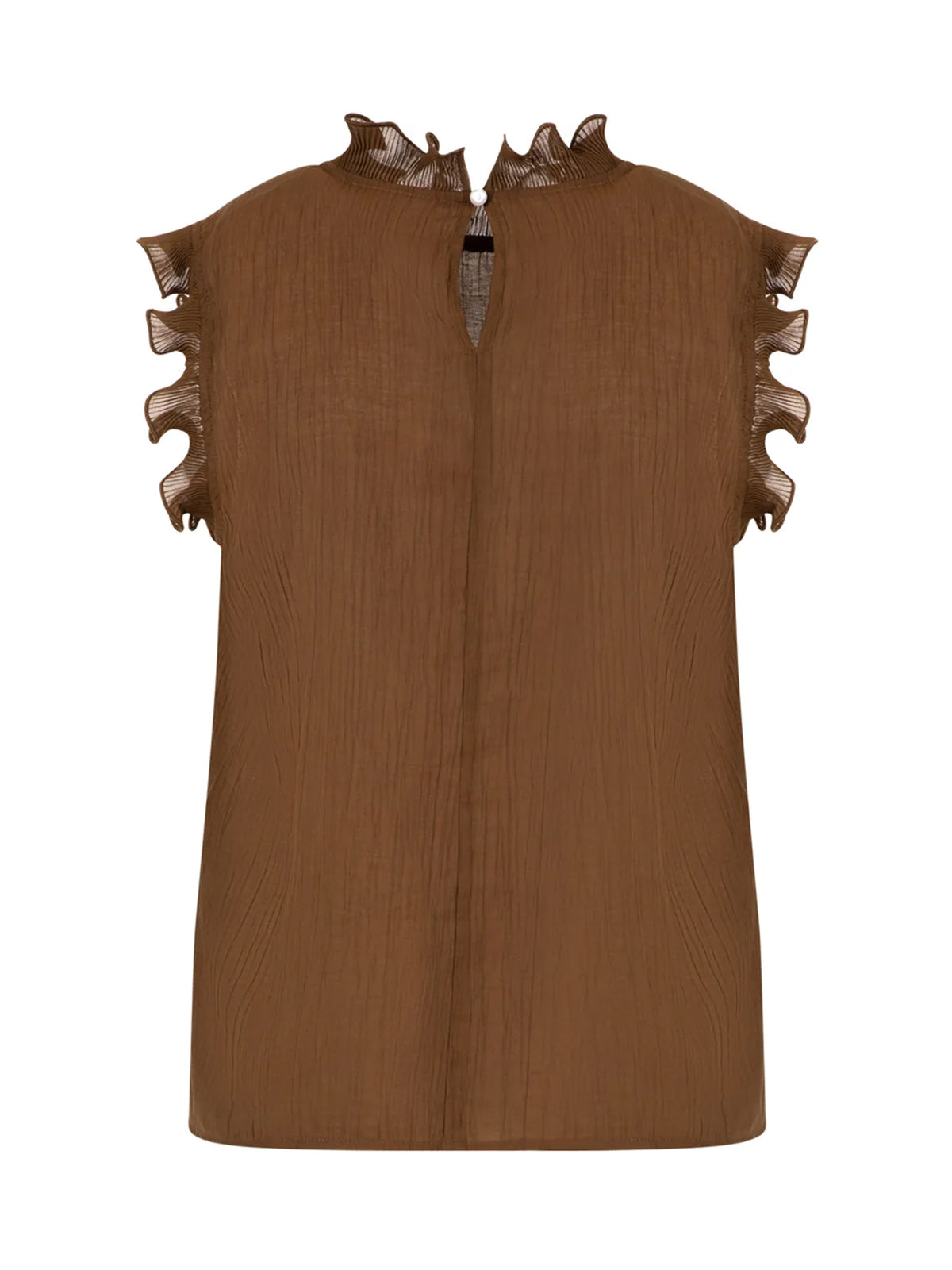 Coster Copenhagen Top With Ruffles Brown