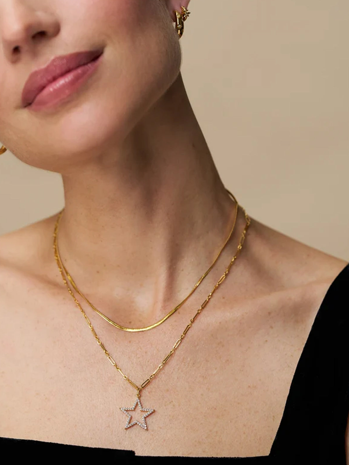 Crystal Cut Out Star Necklace