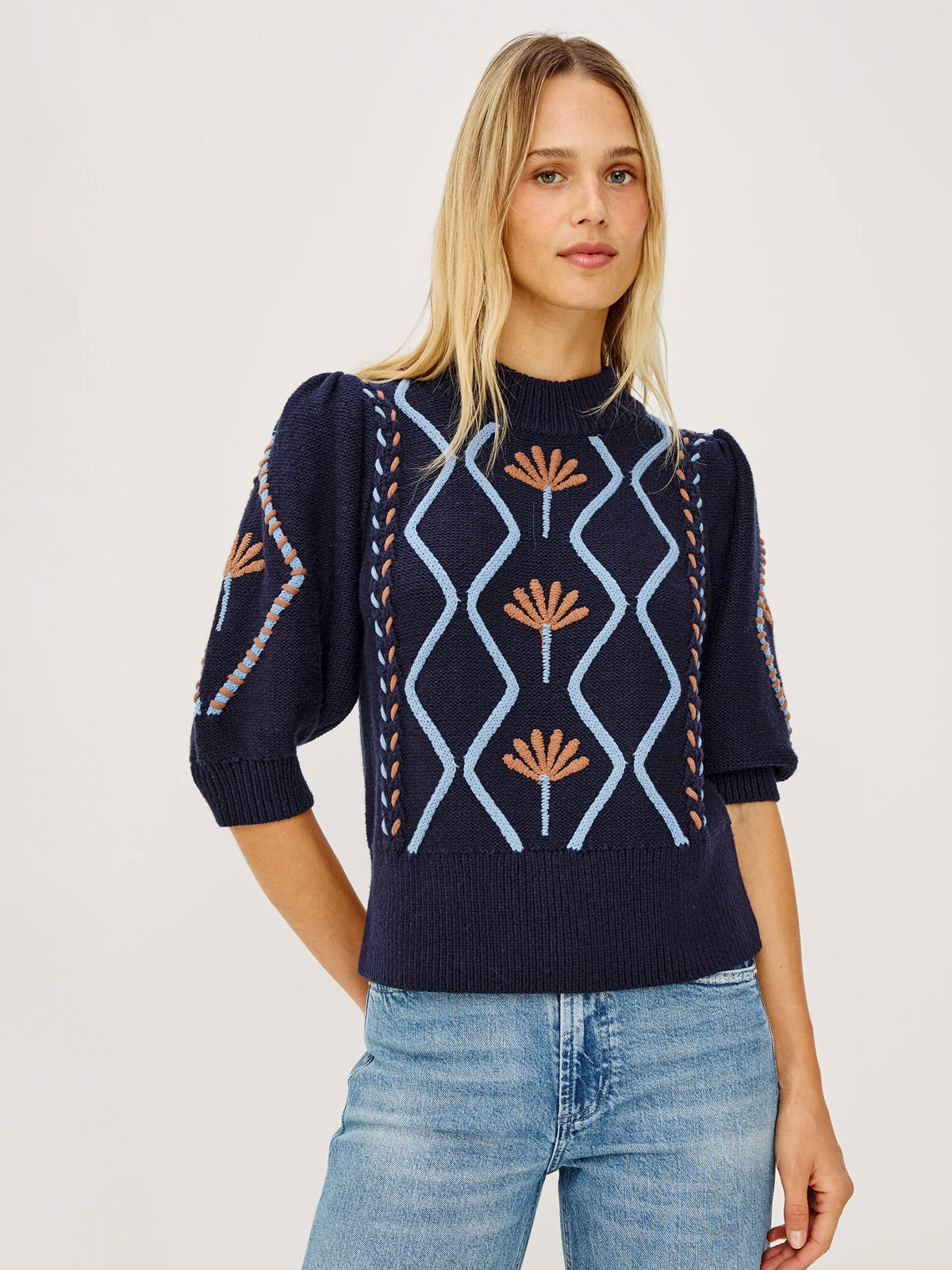 Rails Addy Sweater Floral Cables