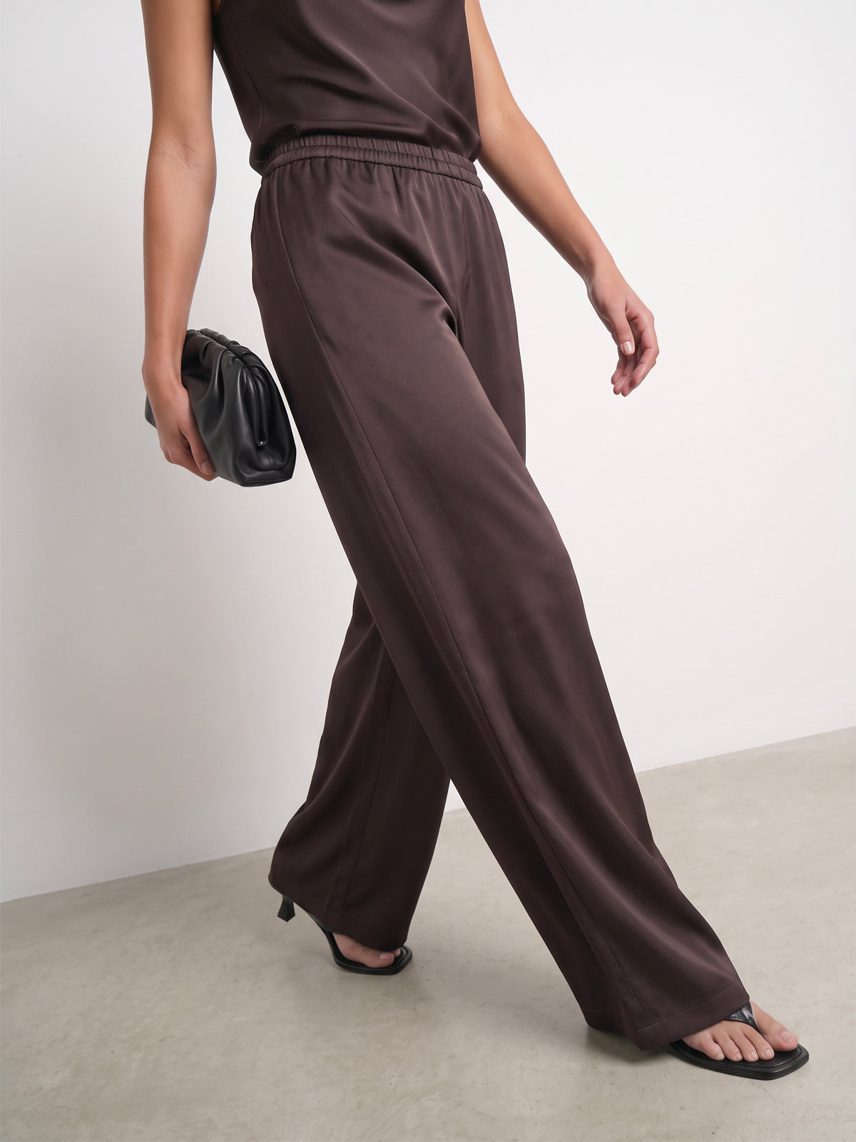HPDP Satin Trousers Chocolate Brown