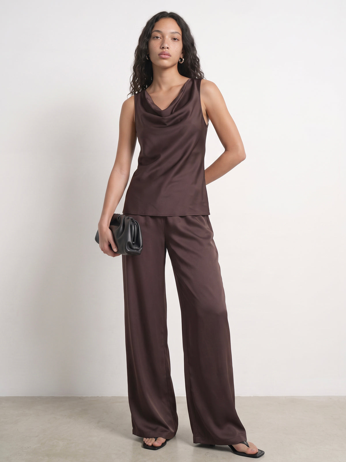 HPDP Satin Trousers Chocolate Brown
