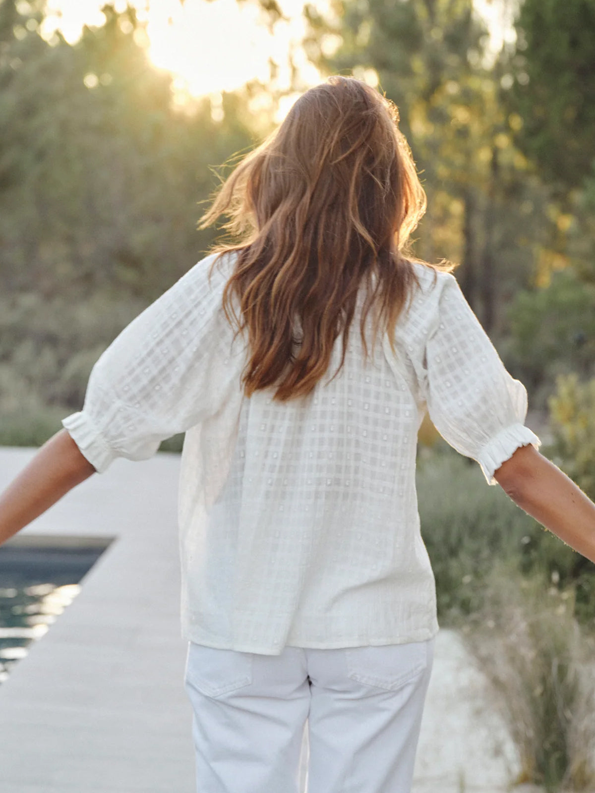 MABE Etta Short Sleeve Top Ecru