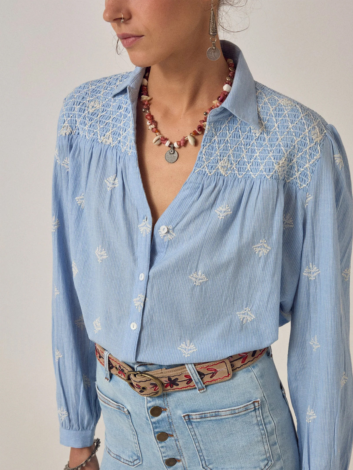 Maison Hotel James Shirt Sky Blues