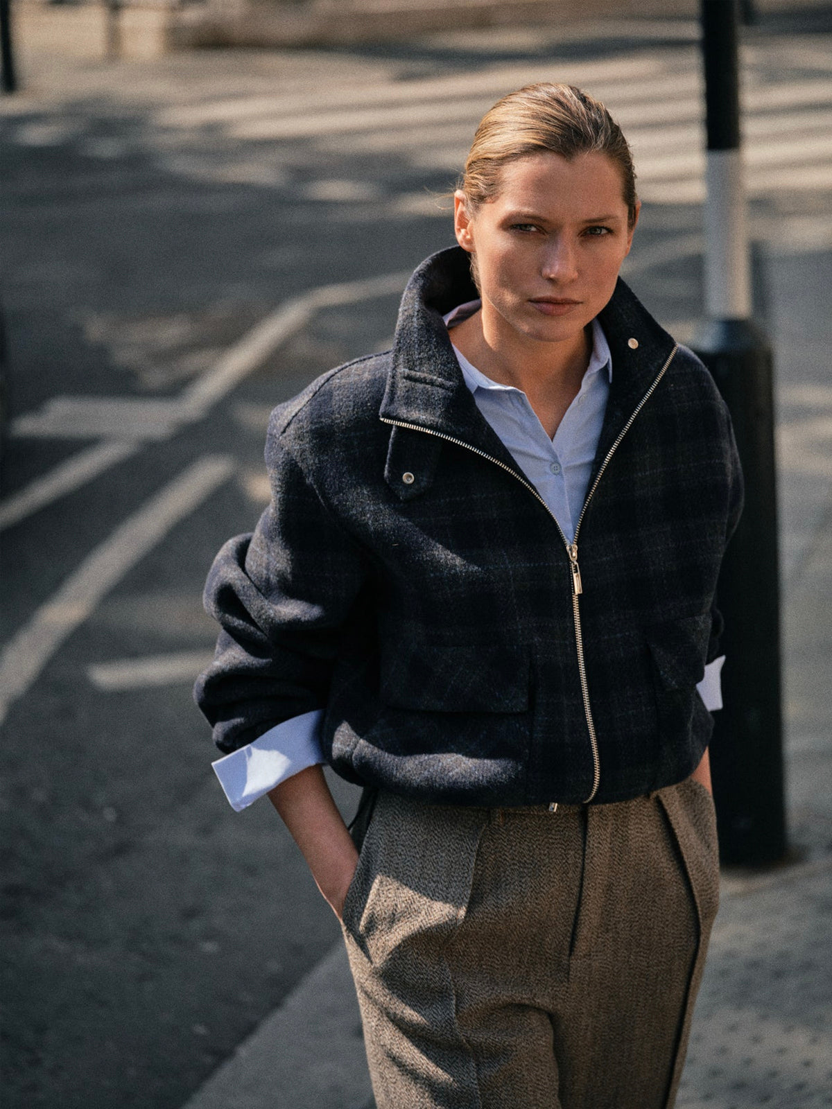 Mos Mosh MMCamille Check Jacket Navy