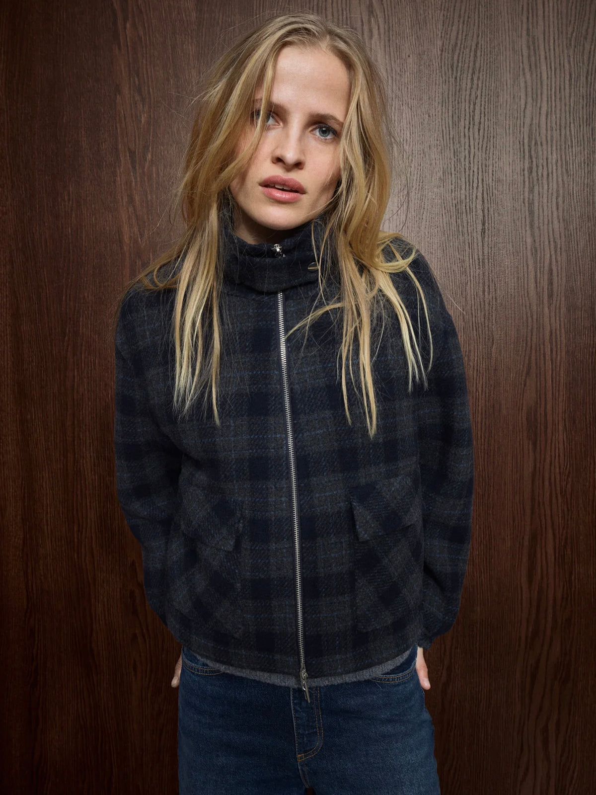 Mos Mosh MMCamille Check Jacket Navy
