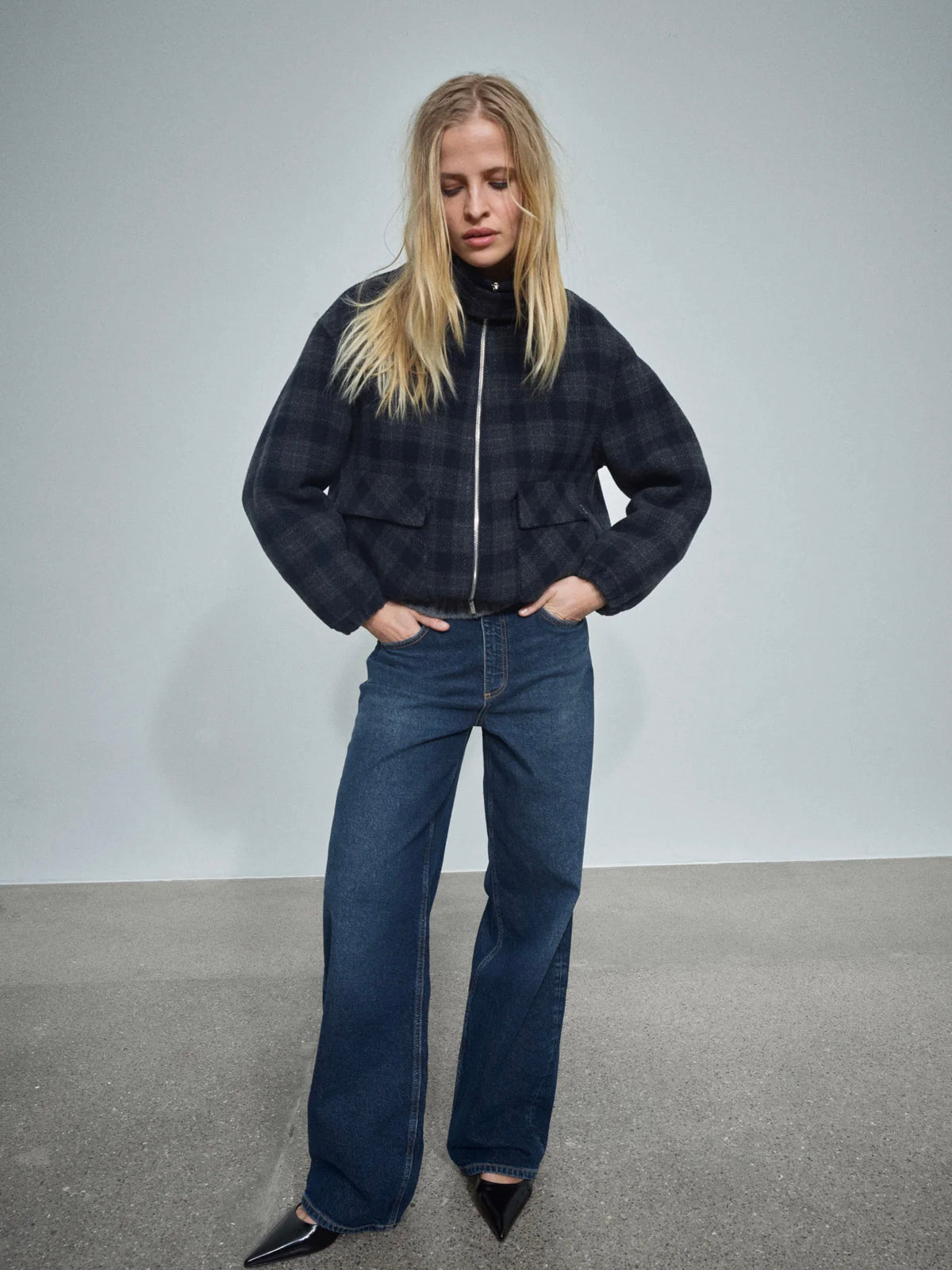 Mos Mosh MMCamille Check Jacket Navy
