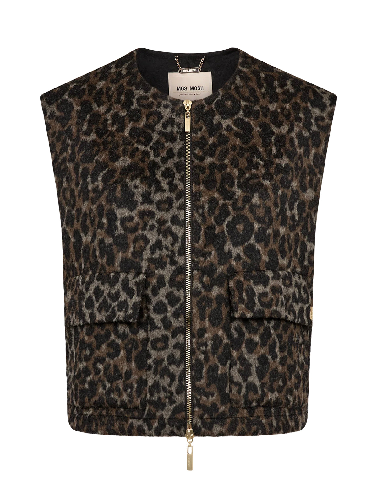 Mos Mosh Elise Leo Gilet In Black Leopard