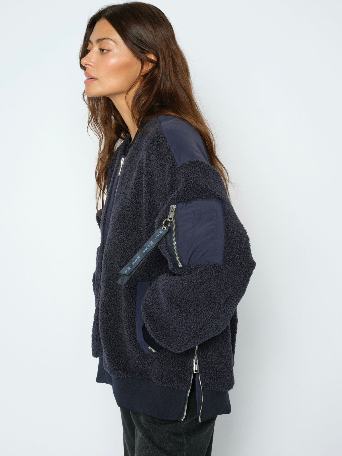 Mos Mosh MMEmeline Teddy Jacket Salute Navy