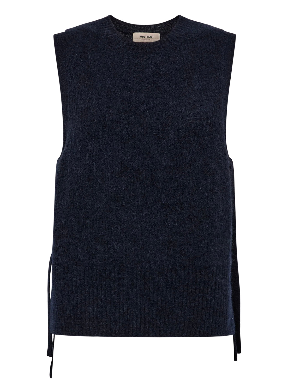 Mos Mosh MMThora Tie Knitted Waistcoat Salute Navy