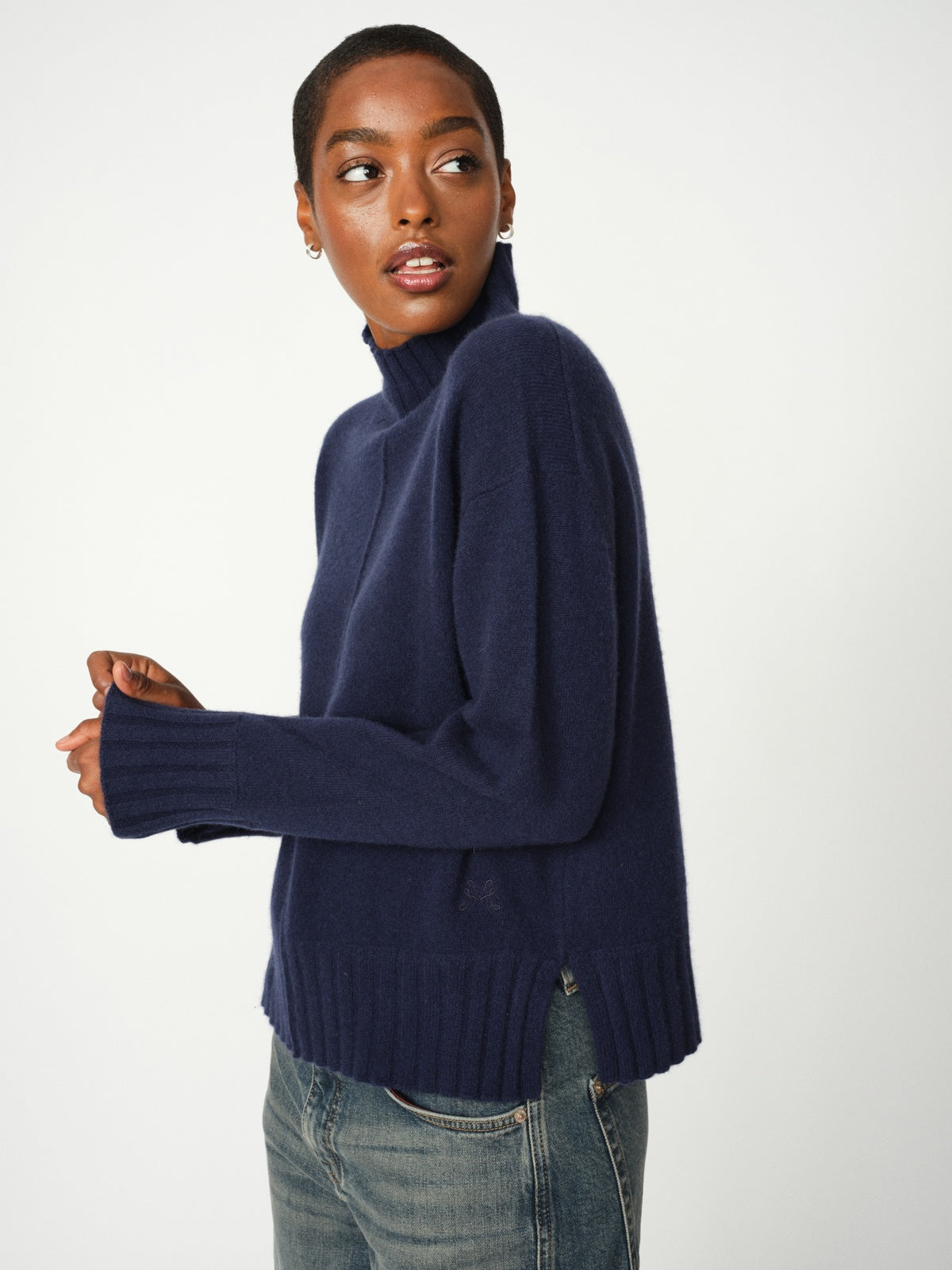 Mos Mosh MMAima Cashmere Highneck Knit Maritime Blue