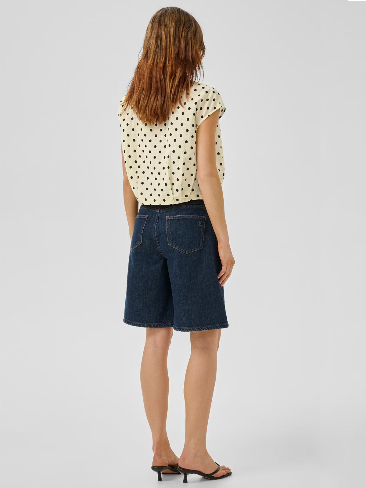 My Essential Wardrobe MWNada Polka Dot Shirt Lemon Icing