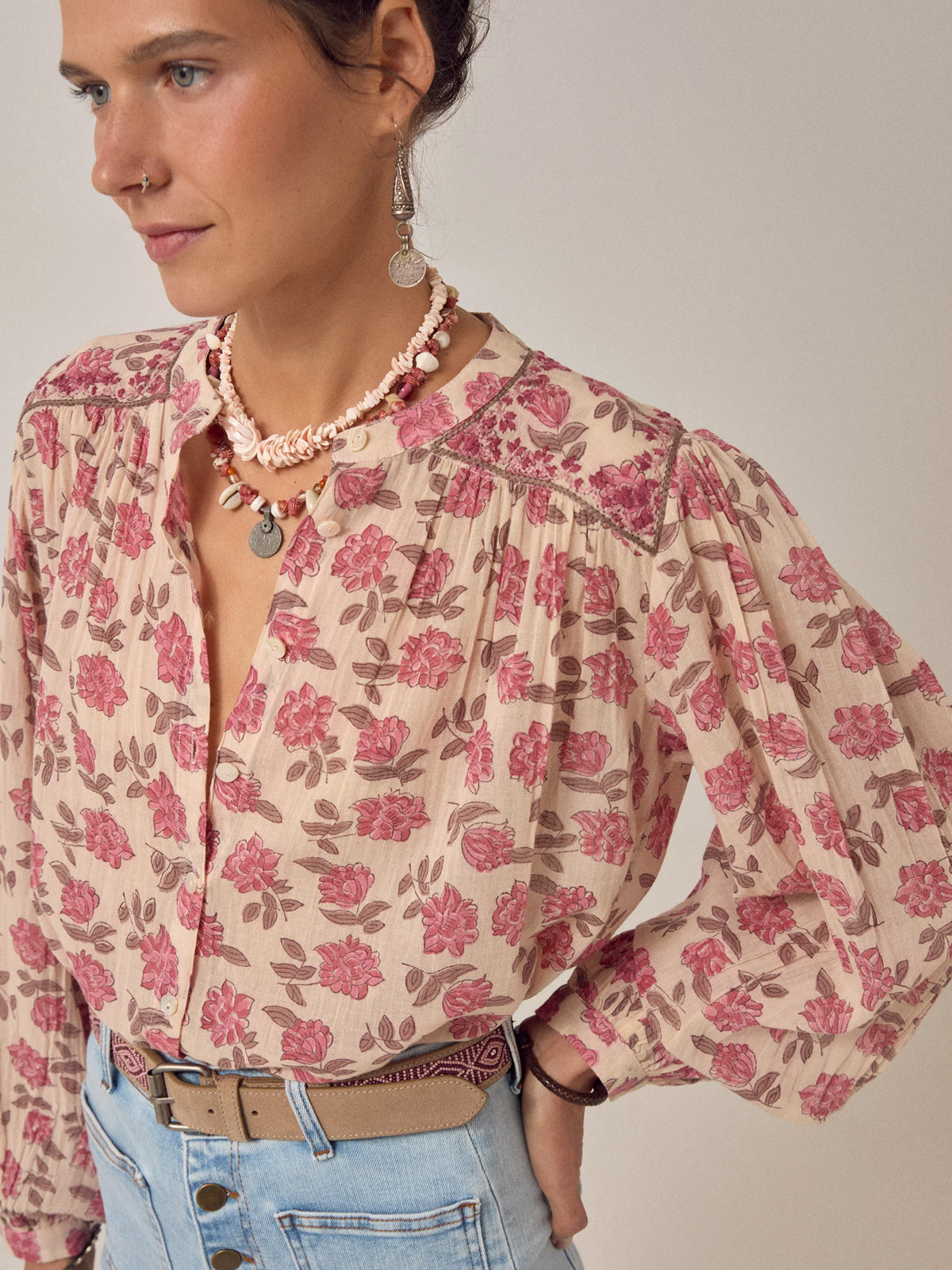 Maison Hotel Lennox Blouse Gordon Roses Pink