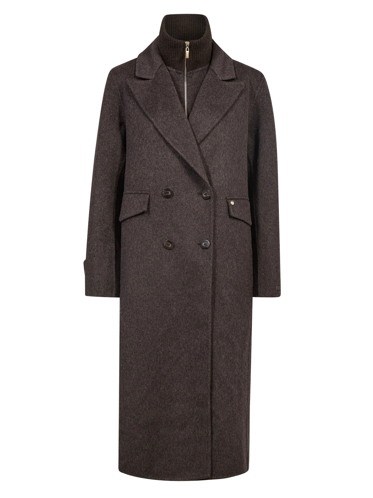 Mos Mosh MMAlva Loisa Mock Neck Coat Delicioso Brown