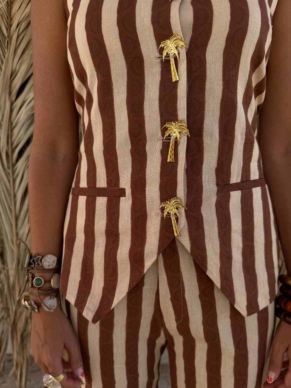 Never Fully Dressed Chocolate Stripe Waistcoat