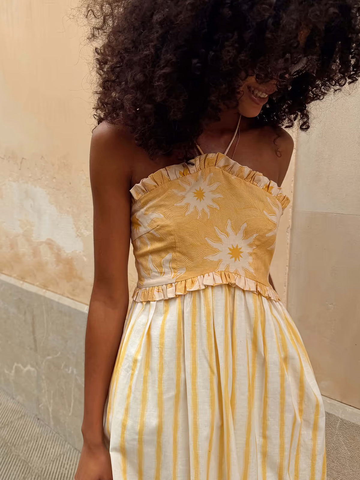 Never Fully Dressed Yellow Stripe Ashley Dress