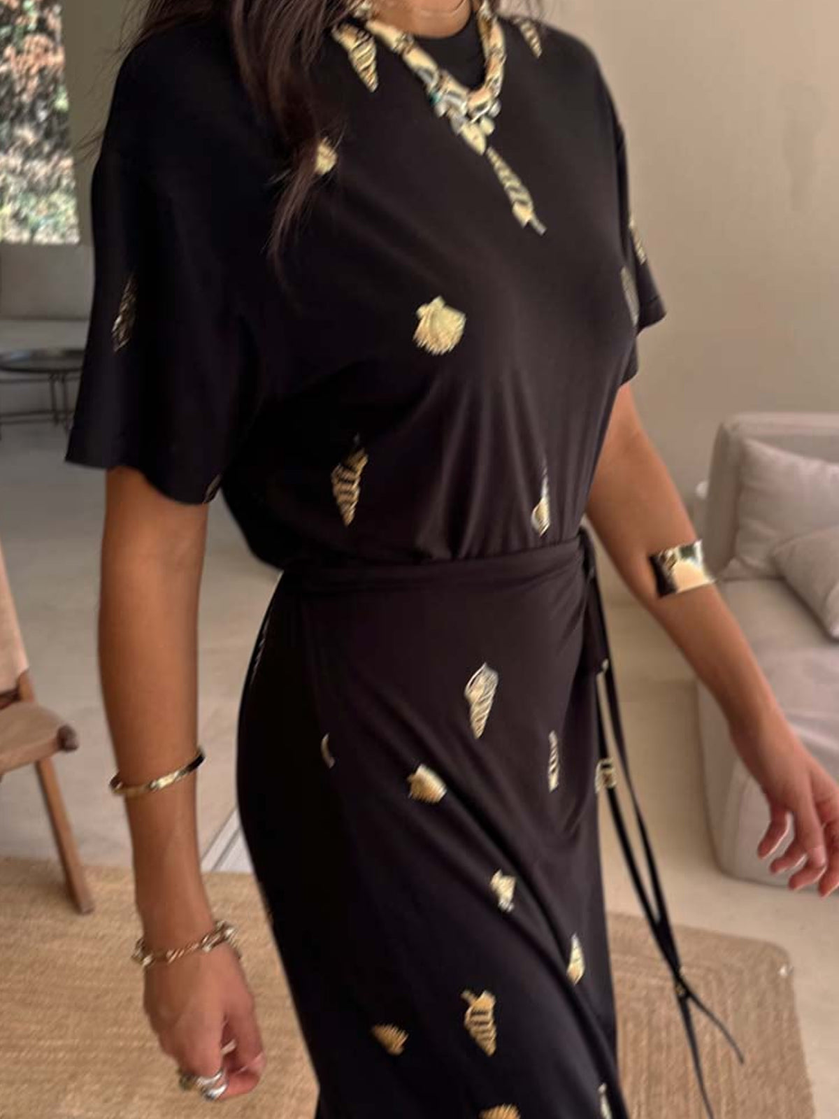 Never Fully Dressed Black Shell Midi Leia Dress
