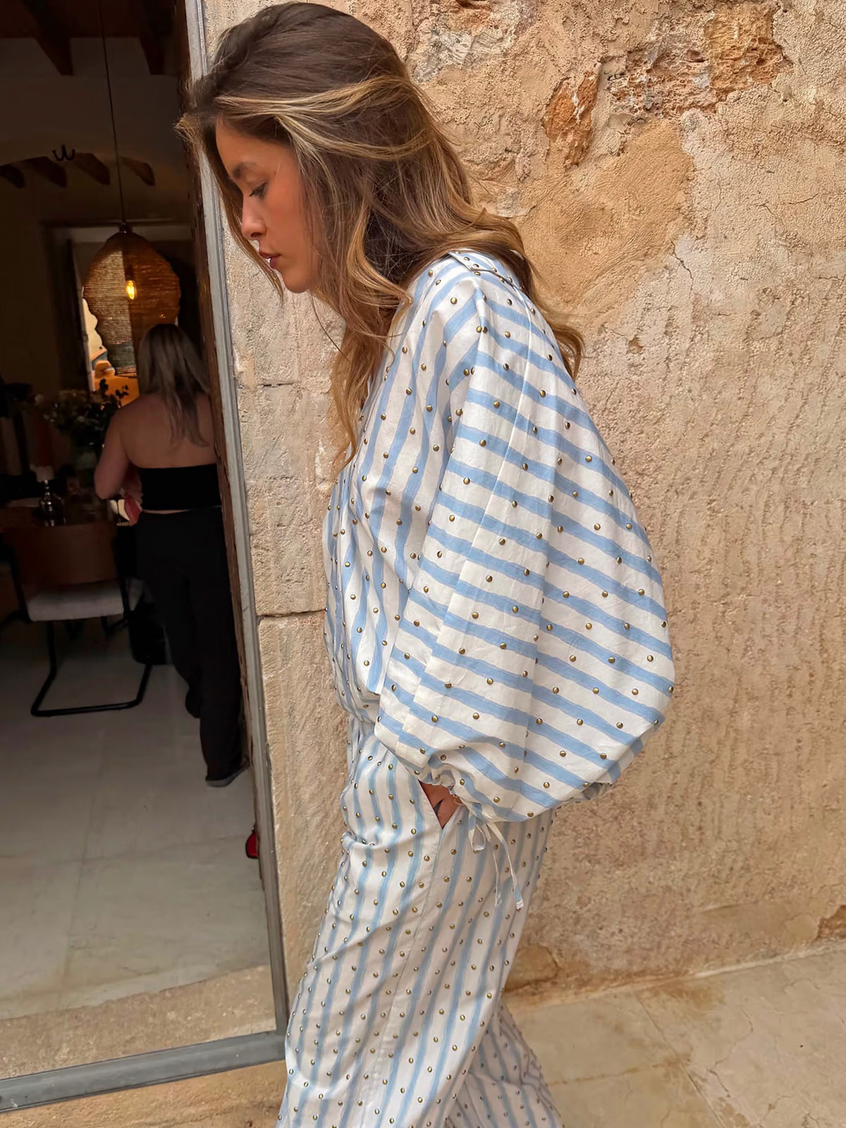 Never Fully Dressed Blue Stripe Cara Shirt