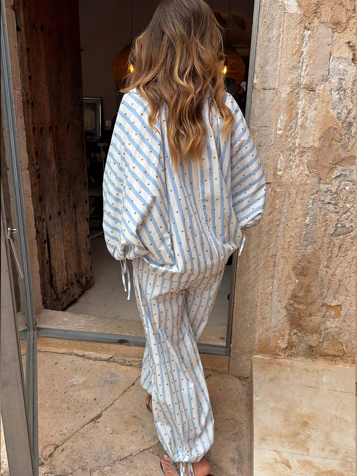 Never Fully Dressed Blue Stripe Cara Shirt