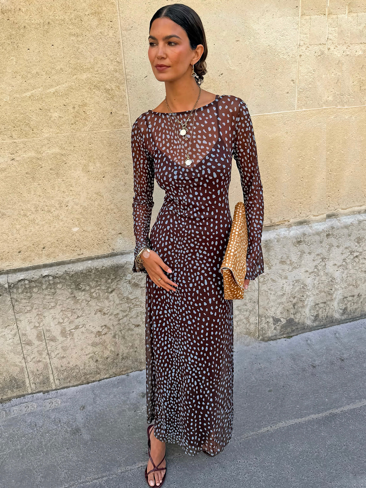 Never Fully Dressed Chocolate Deer Aria Mesh Dress