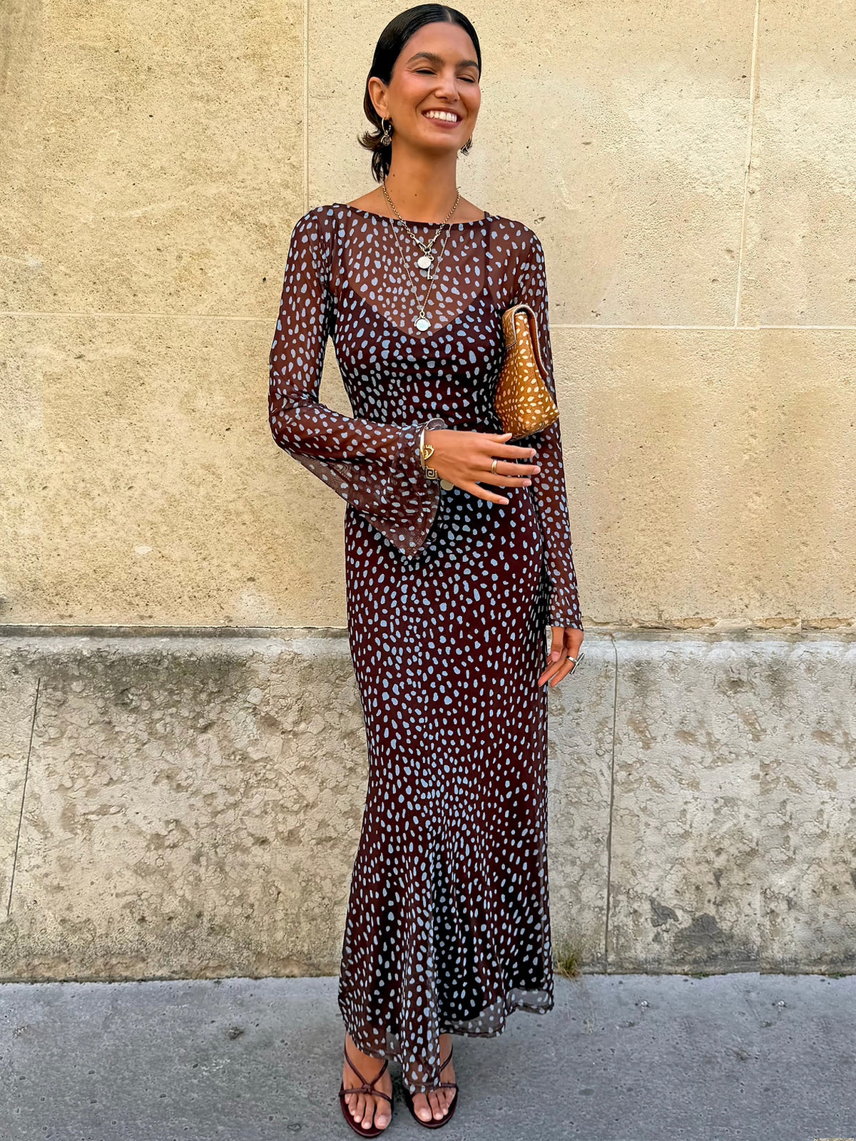 Never Fully Dressed Chocolate Deer Aria Mesh Dress