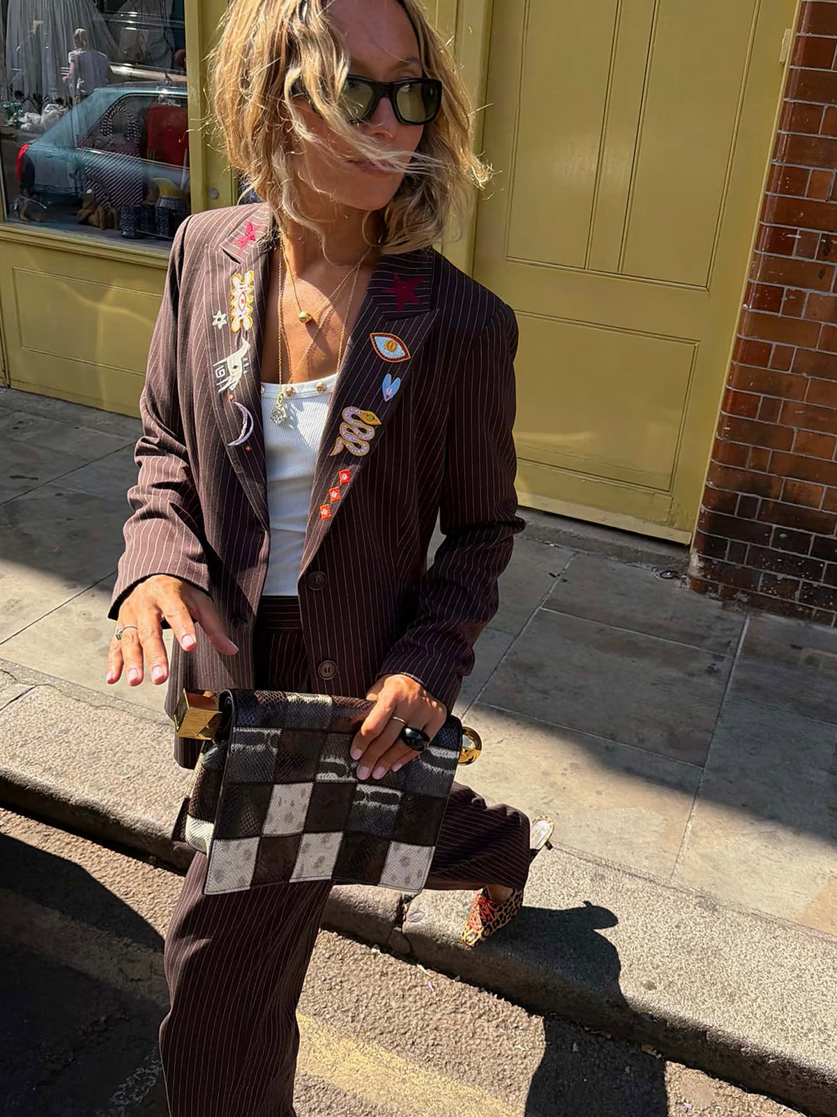 Never Fully Dressed Chocolate Taylor Pinstripe Blazer