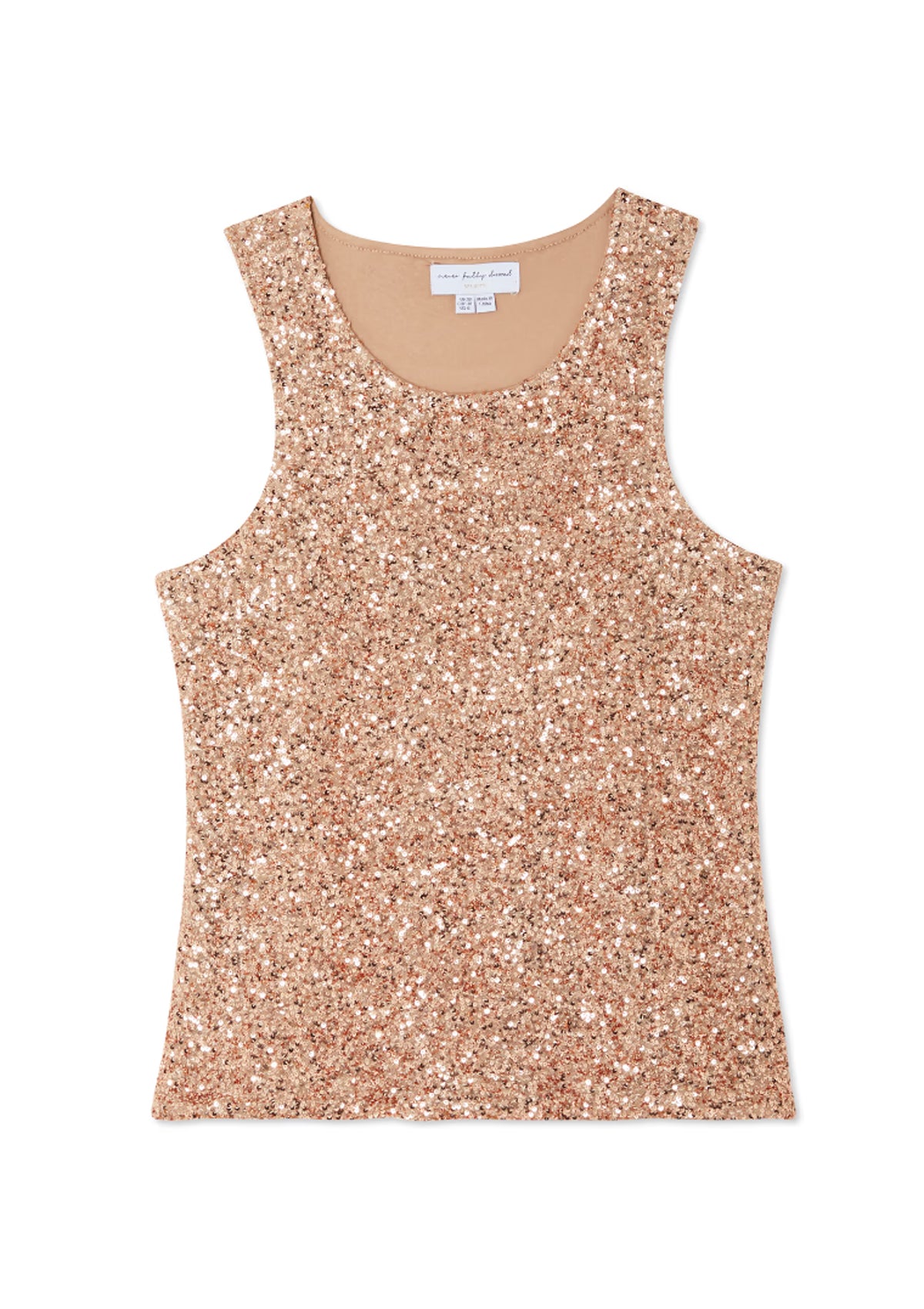 Never Fully Dressed Gold Sequin Tank Top