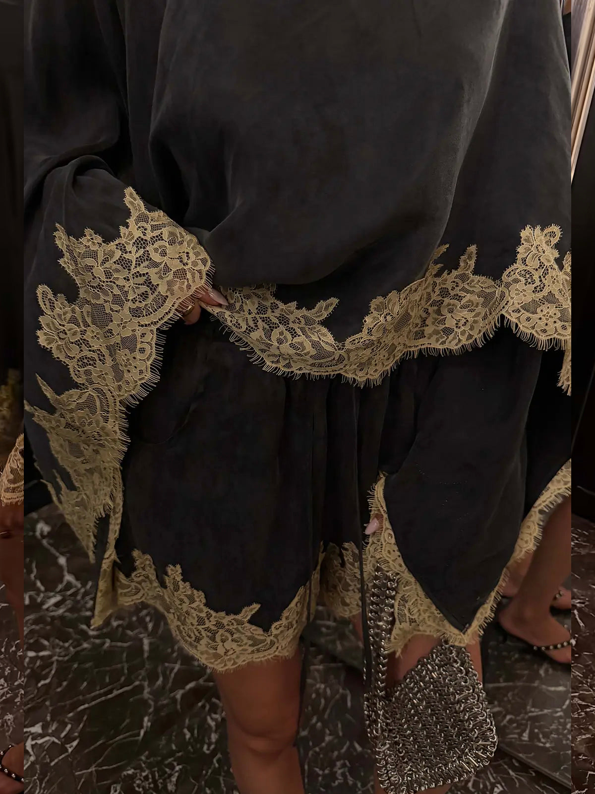 Never Fully Dressed Grey Lace Ellie Shorts