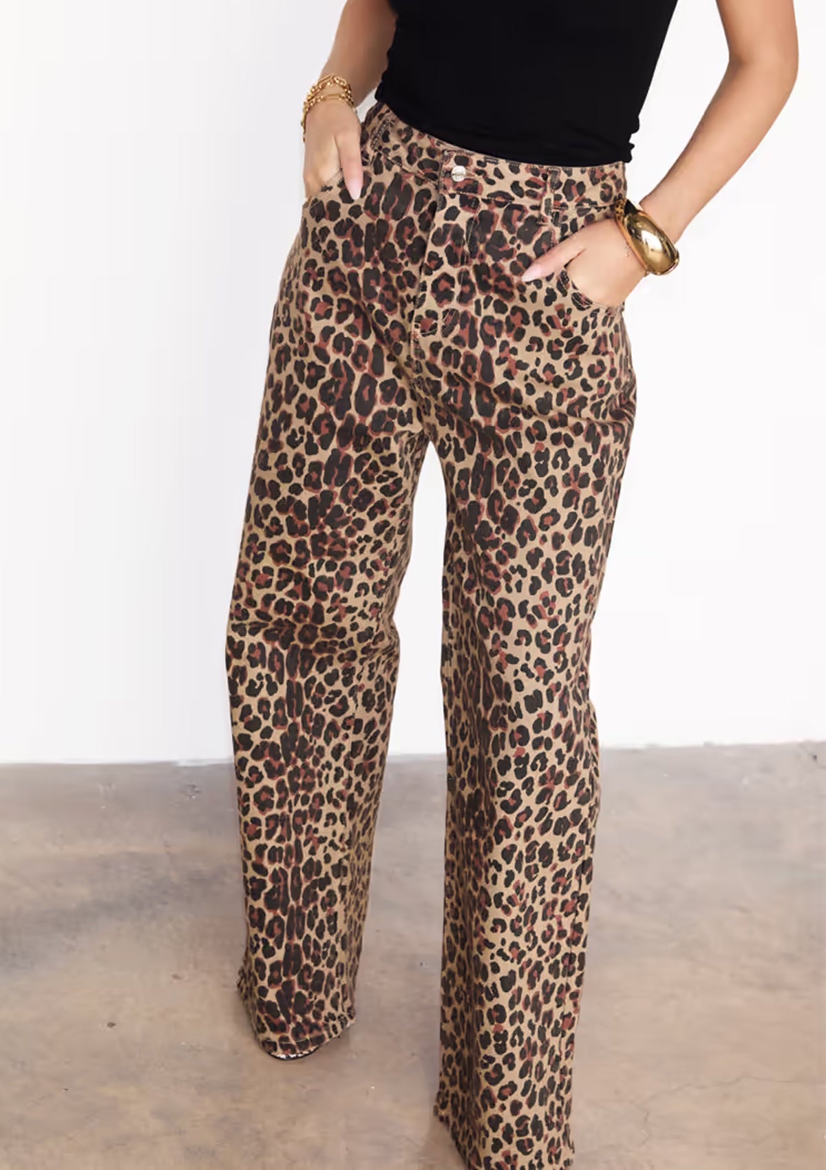 Never Fully Dressed Leopard Lucia Scallop Jeans
