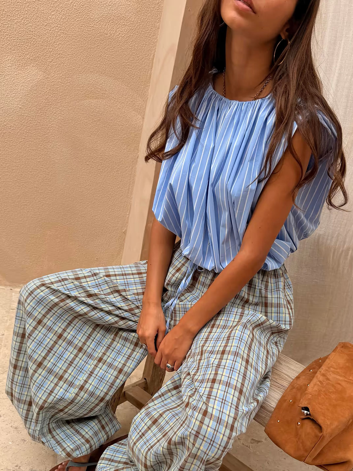 Never Fully Dressed Blue Stripe Bubble Top