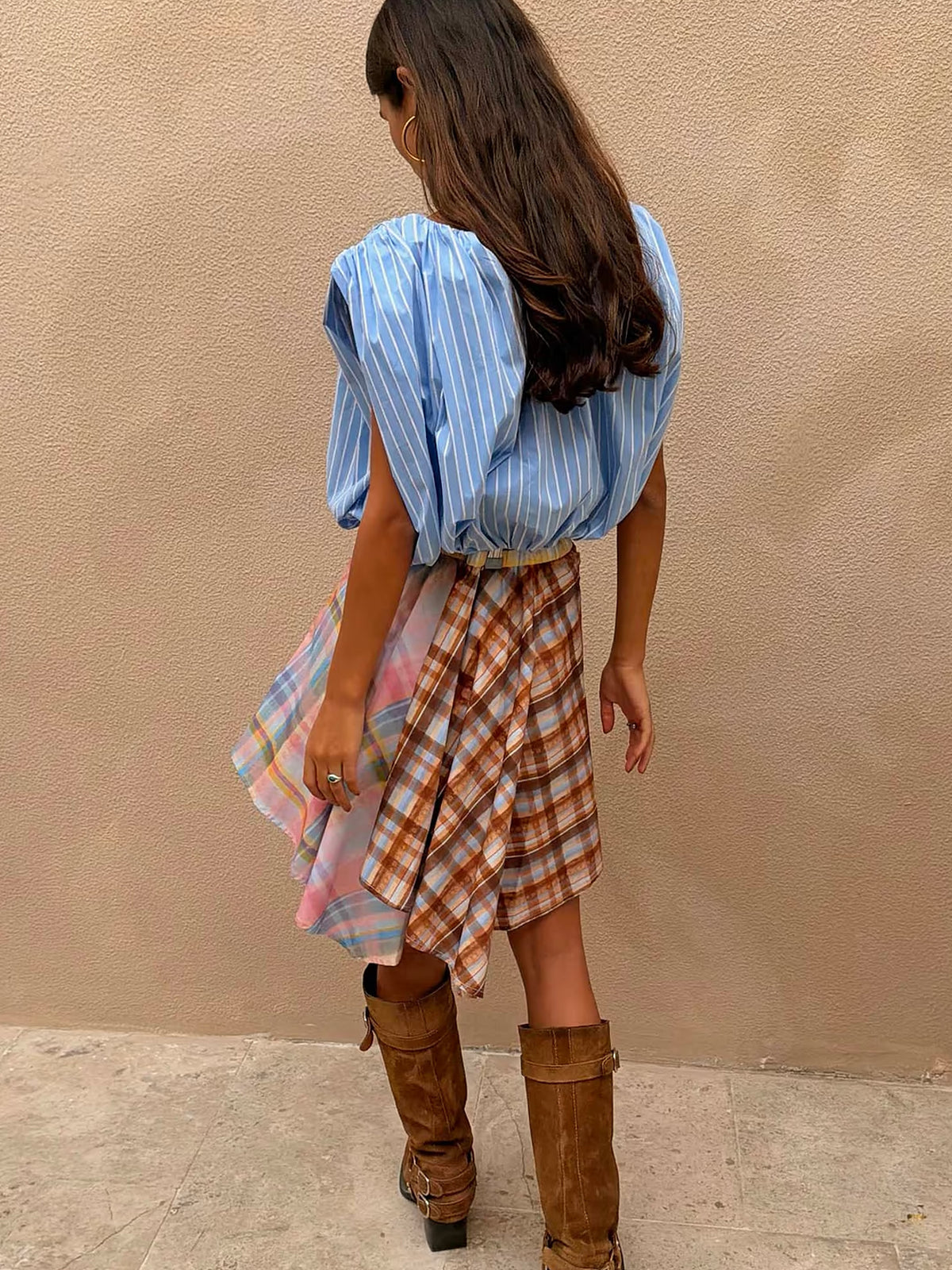 Never Fully Dressed Blue Stripe Bubble Top
