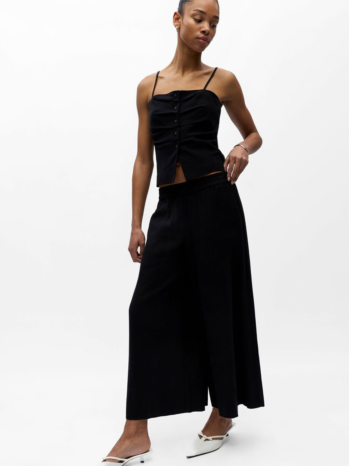 Object Black Wide Leg Culottes