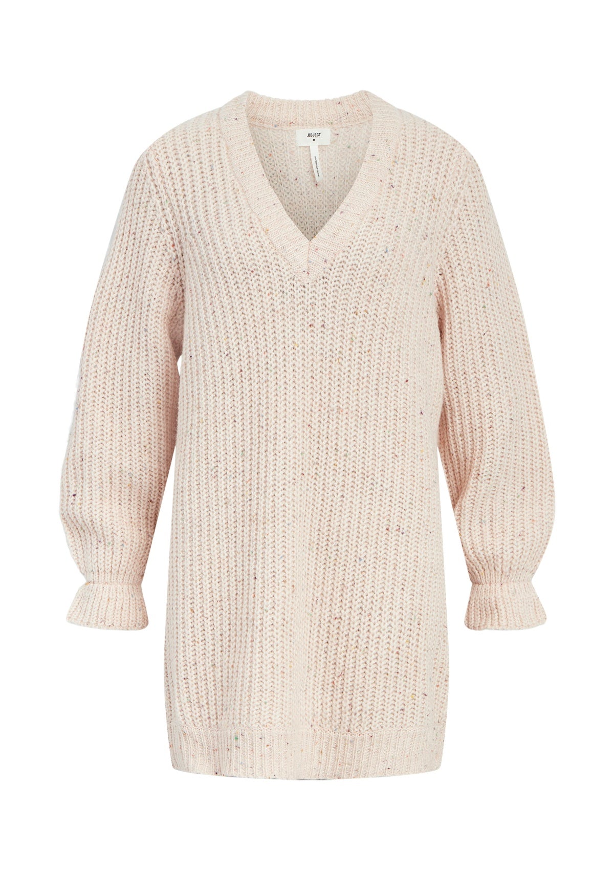 Object Elly Long Sleeve Knit Dress Pink