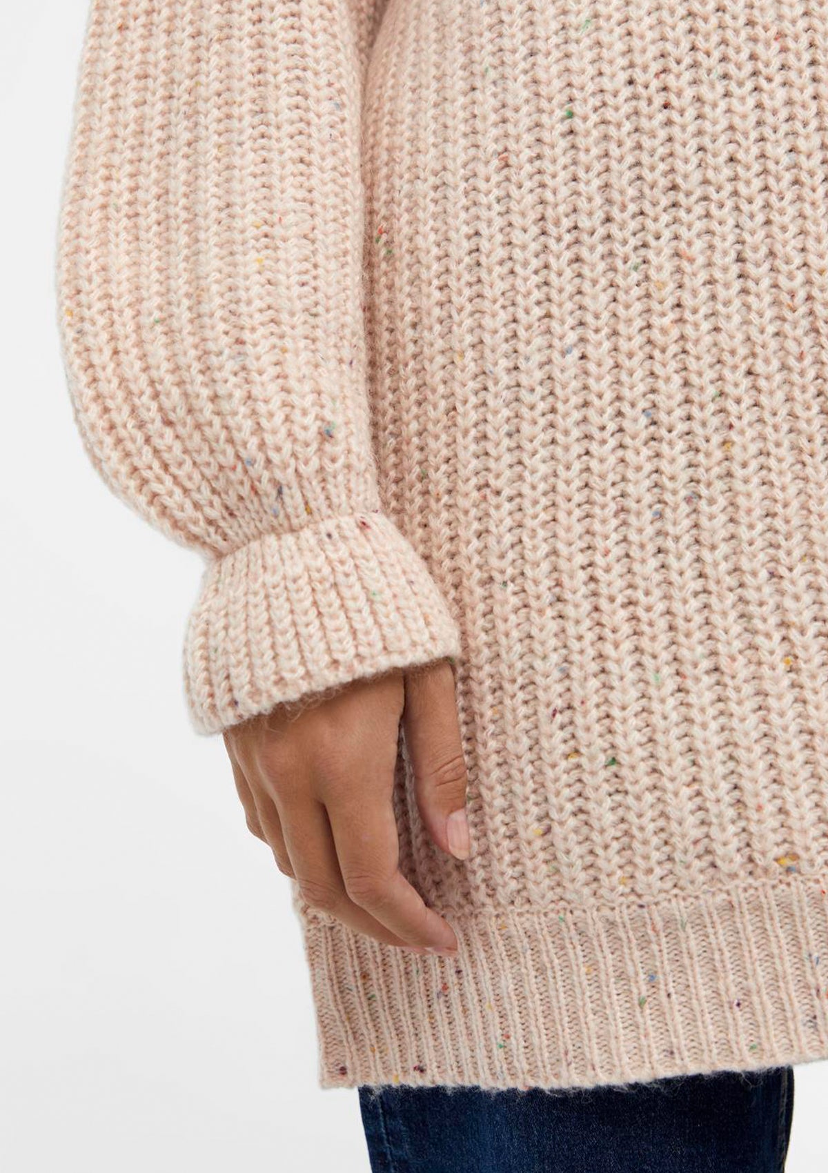 Object Elly Long Sleeve Knit Dress Pink