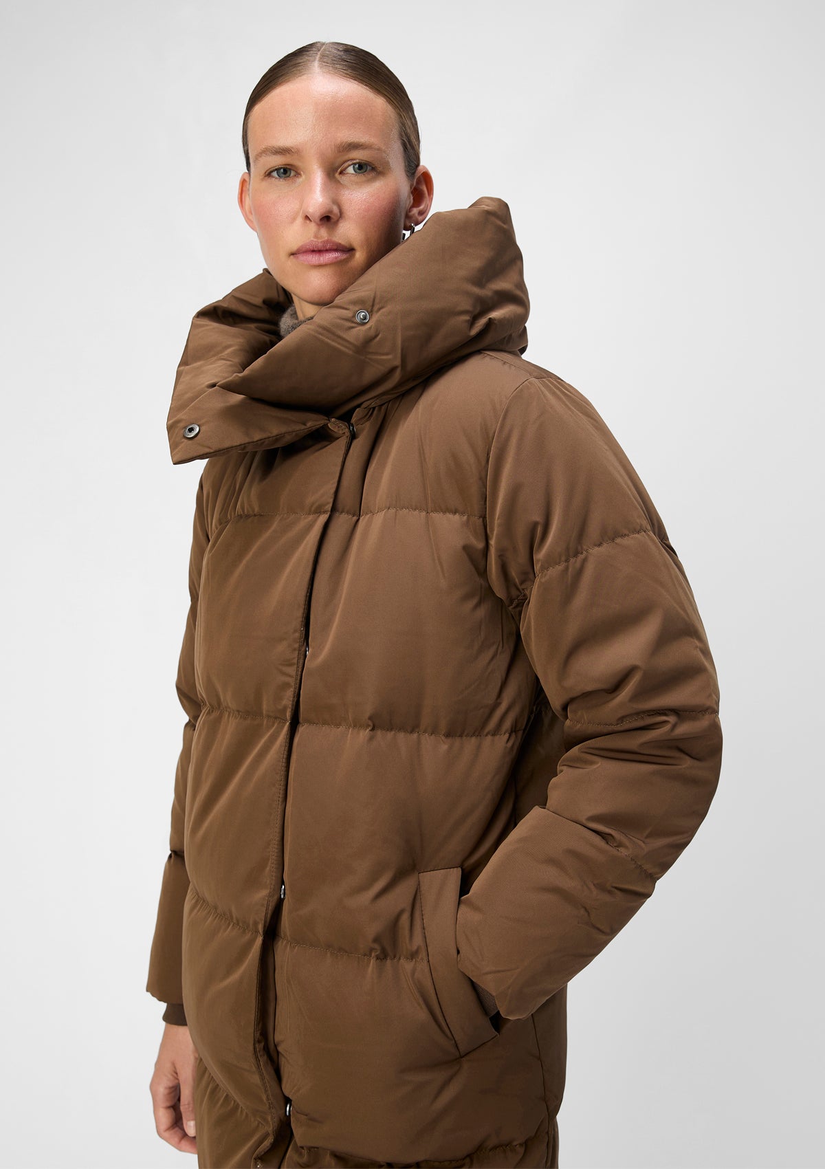 Object Long Down Coat Chocolate