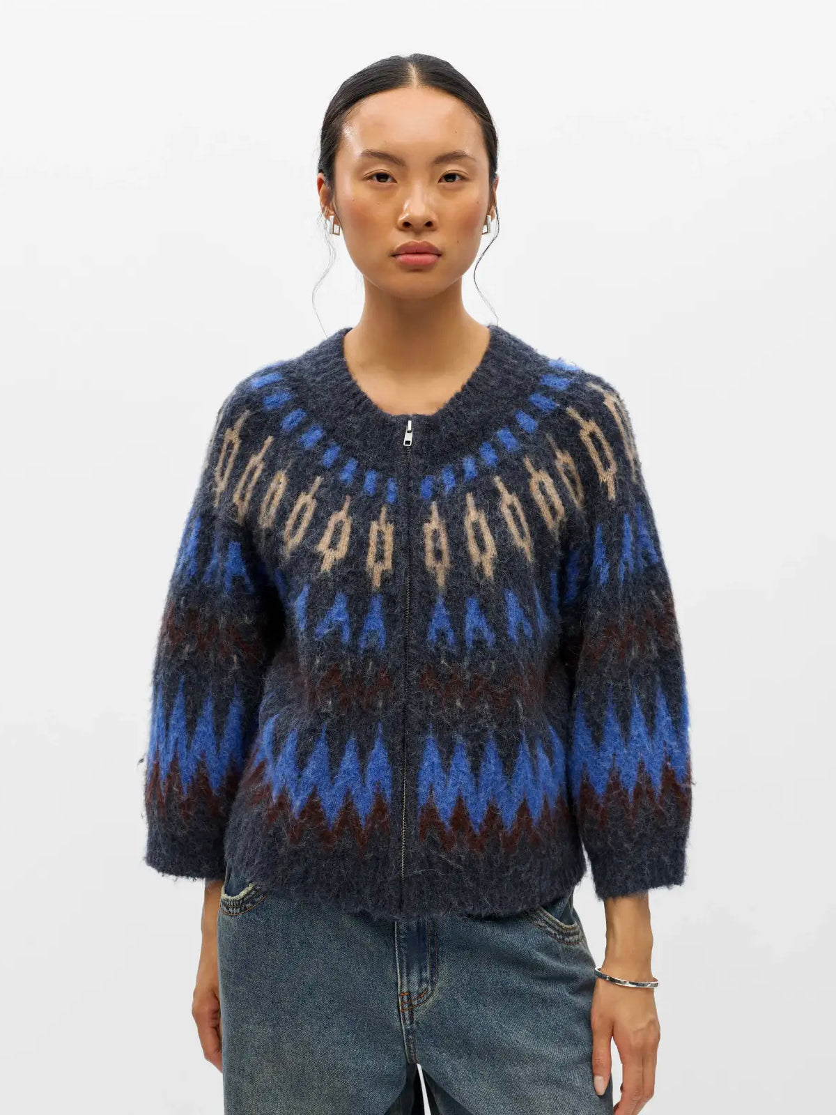 Object Pattern Cardigan Sky Captain Blue