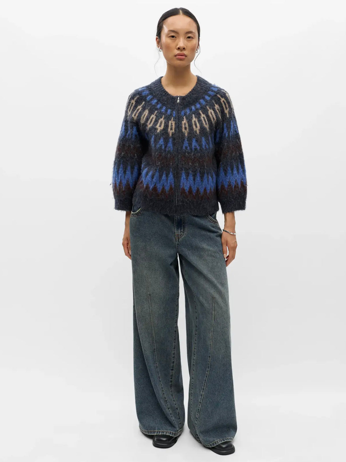 Object Pattern Cardigan Sky Captain Blue