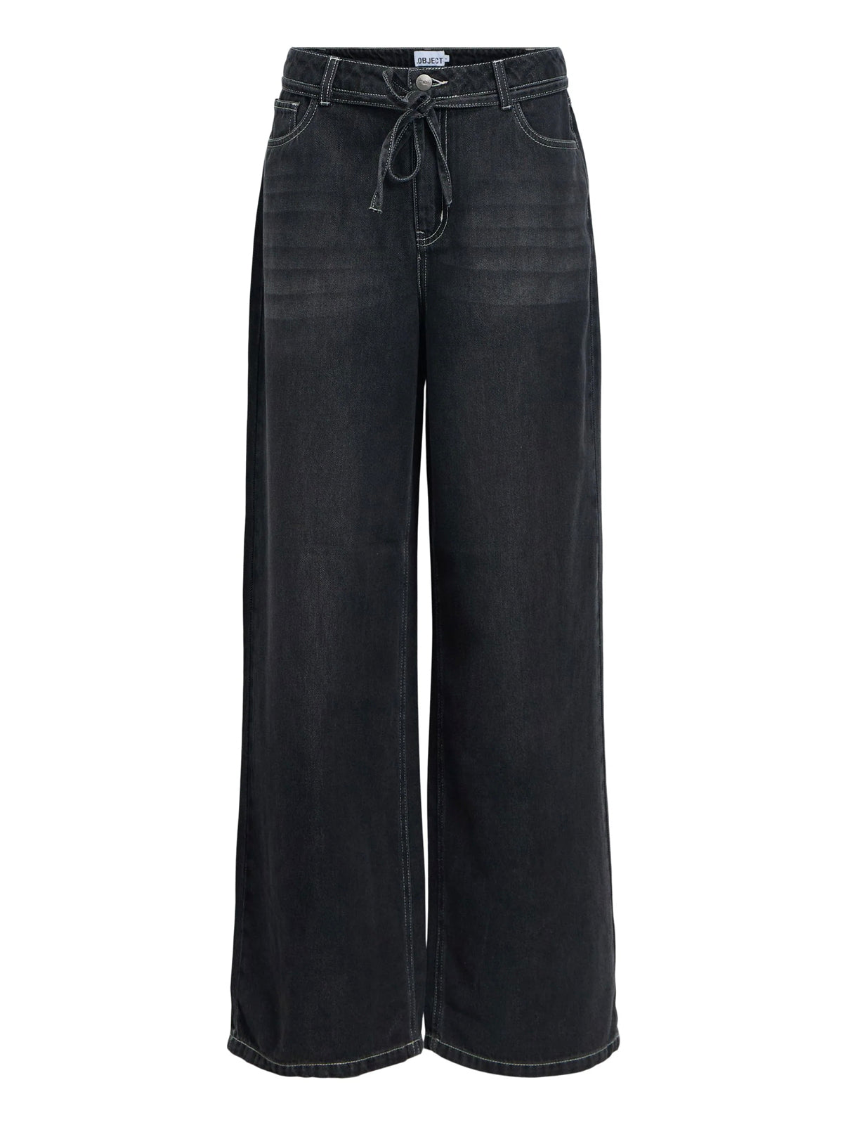 Object Rosie Wide Leg Jeans Washed Black