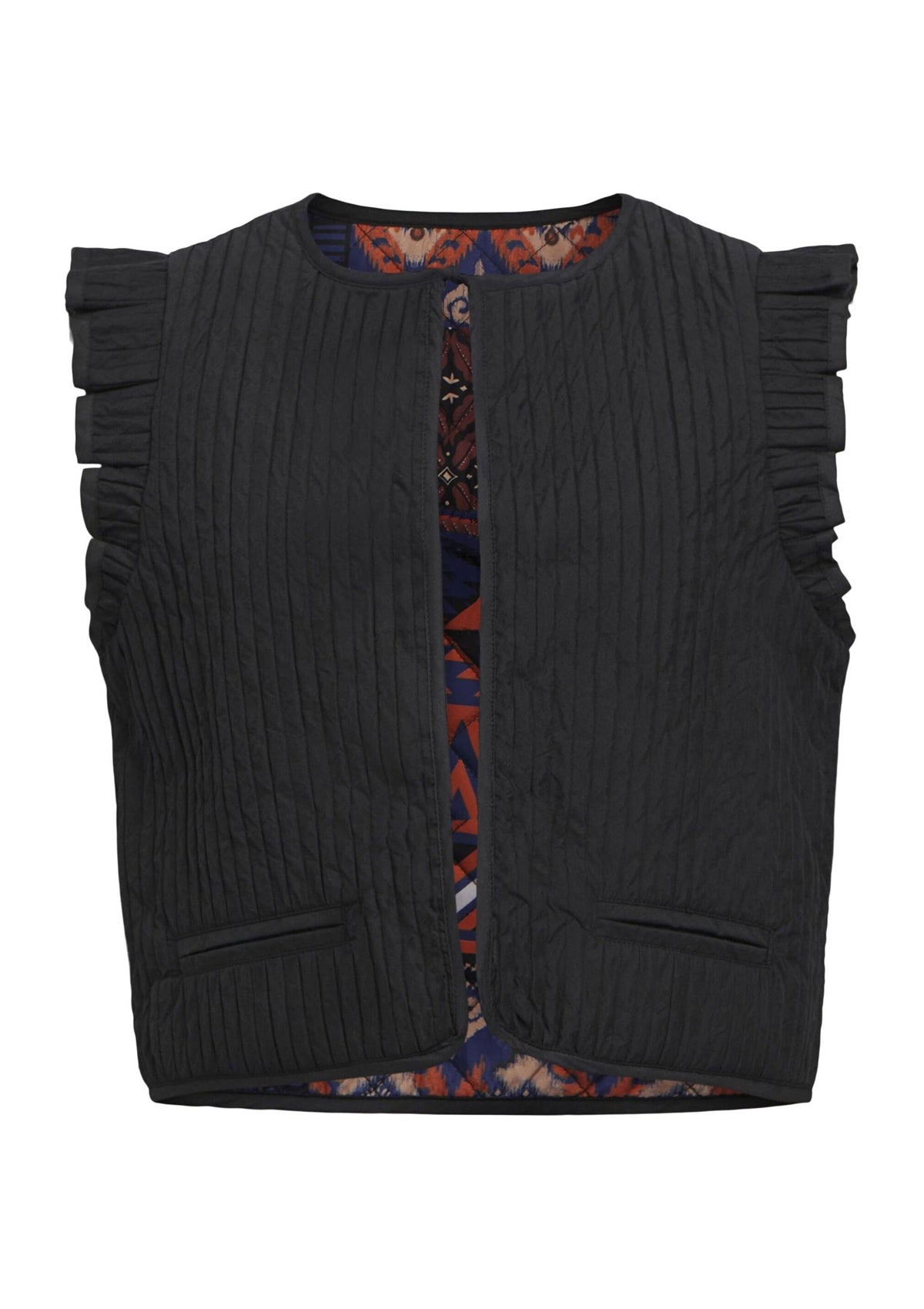 OBJECT Ruffled Waistcoat Black