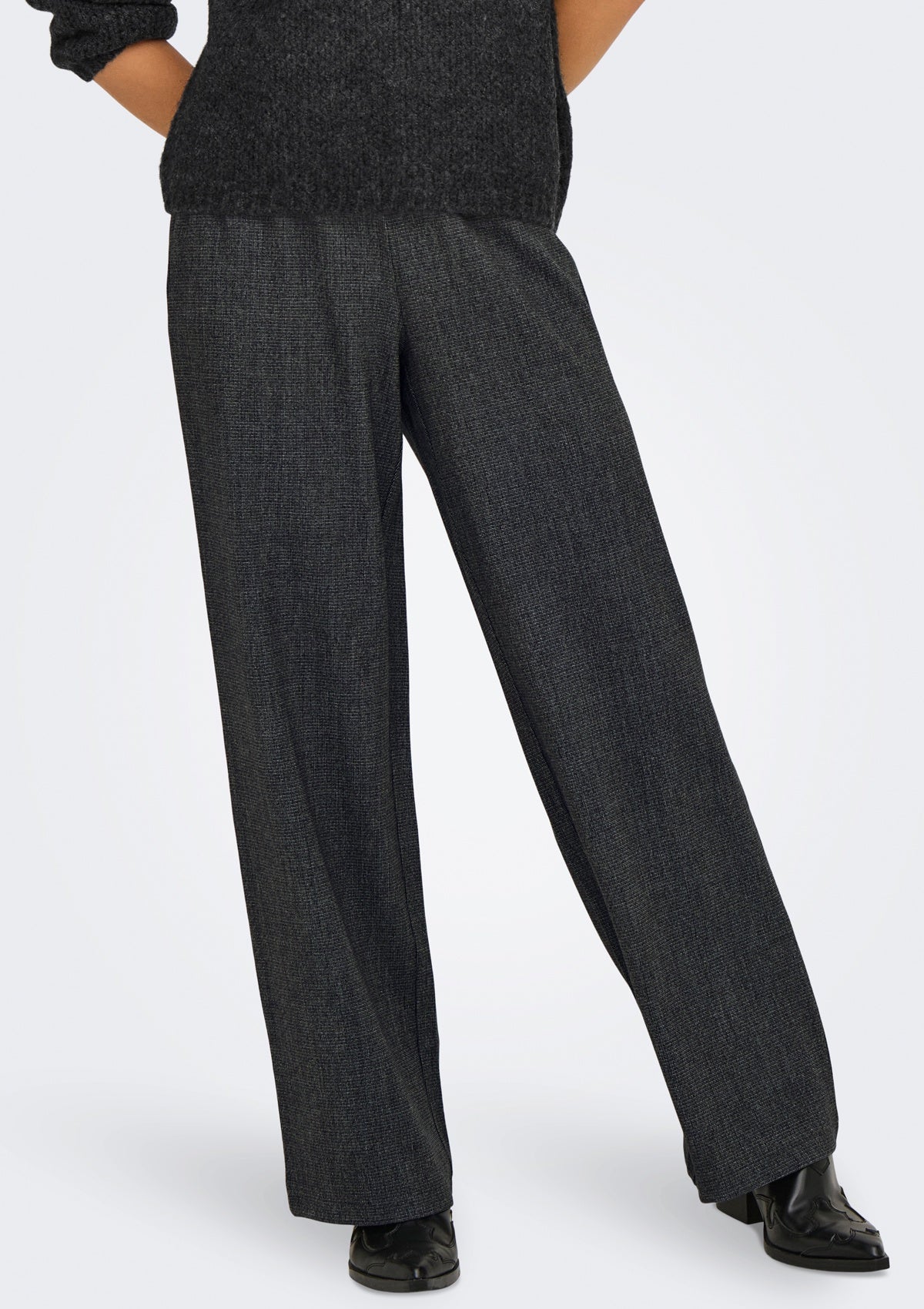 Only Elise Wide Trouser Dark Grey