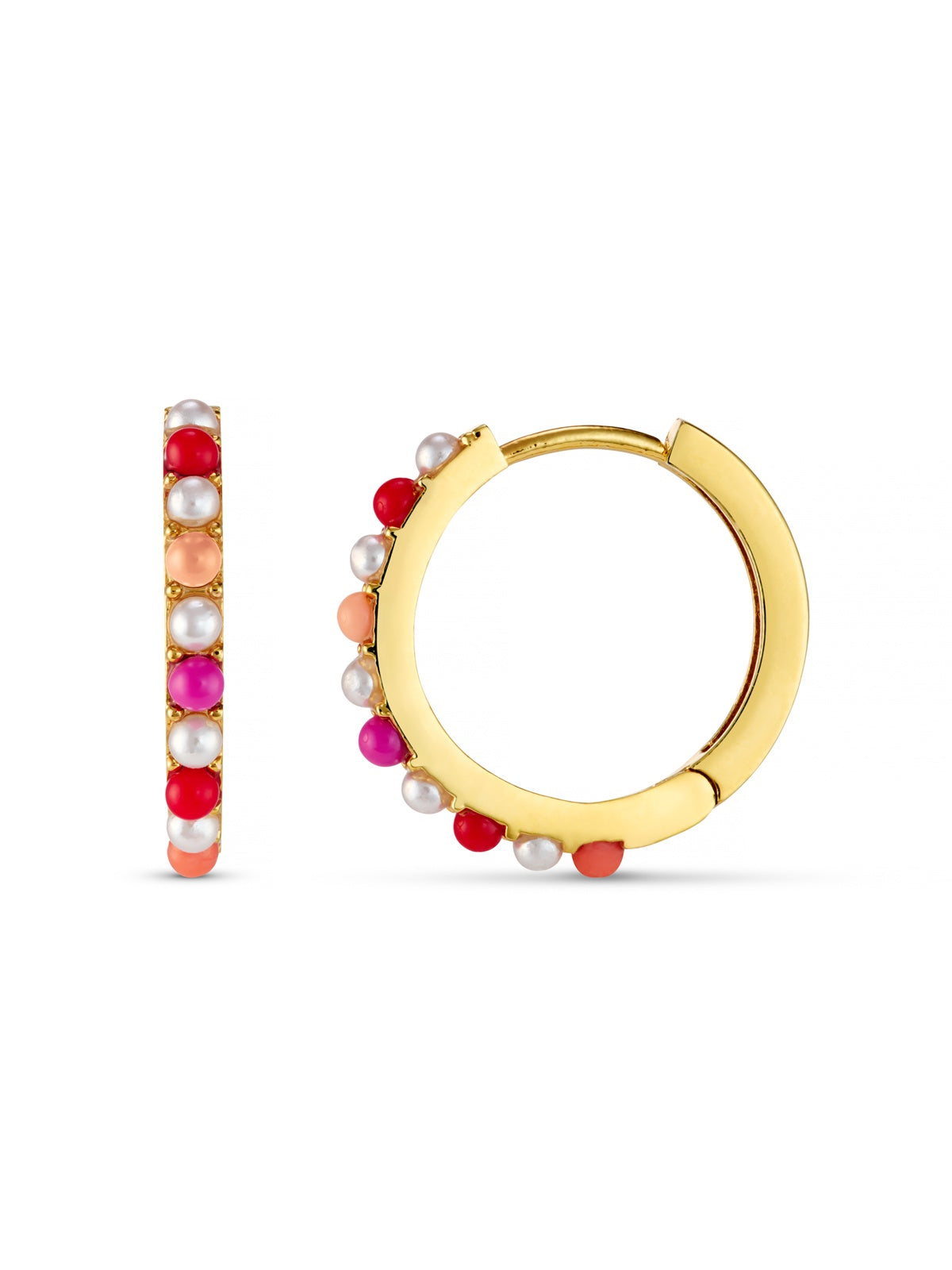 Orelia Fine Pink Stone Small Hoop Earrings