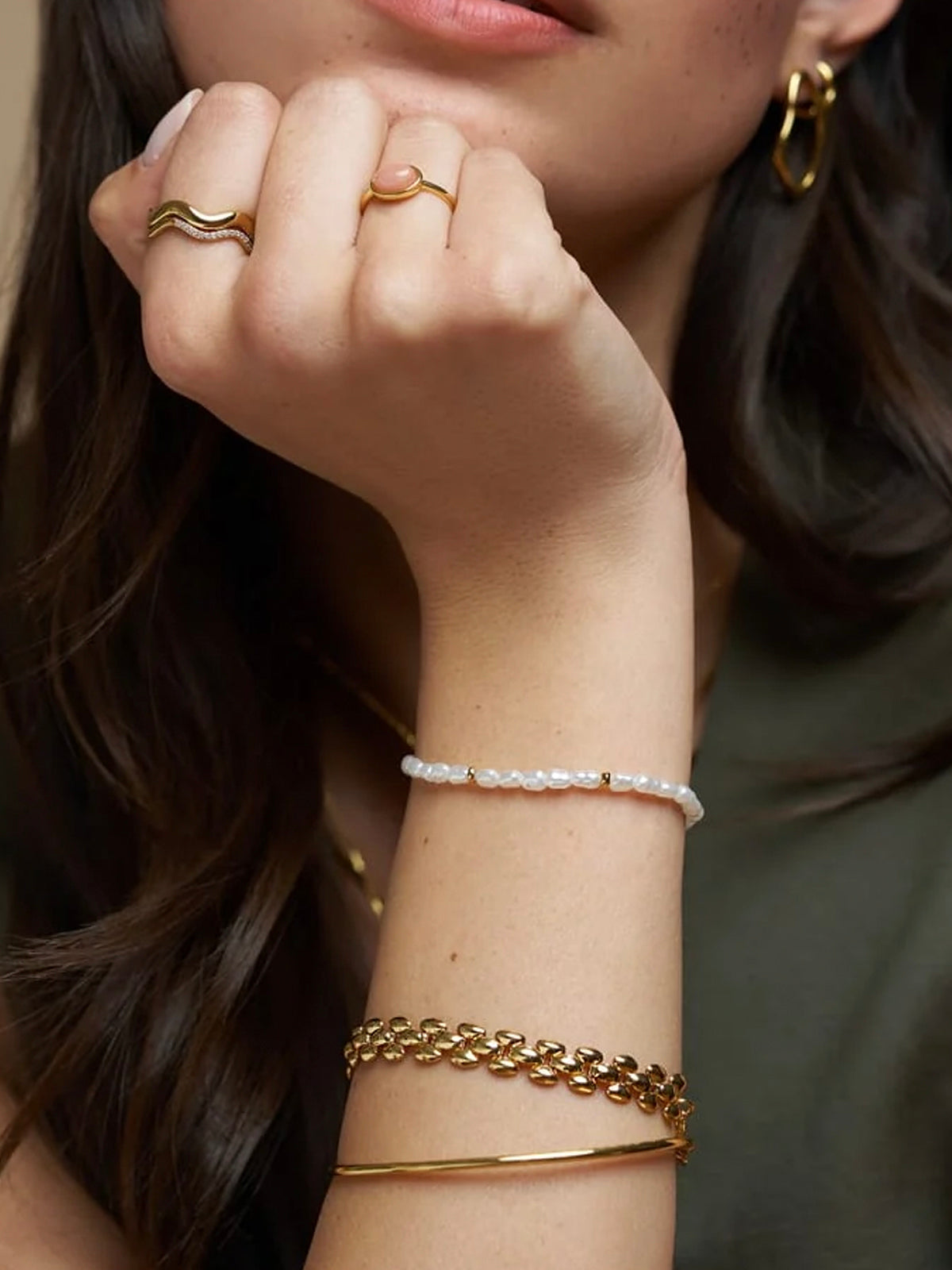 Orelia Wrist Stacking Bracelet Set Gold