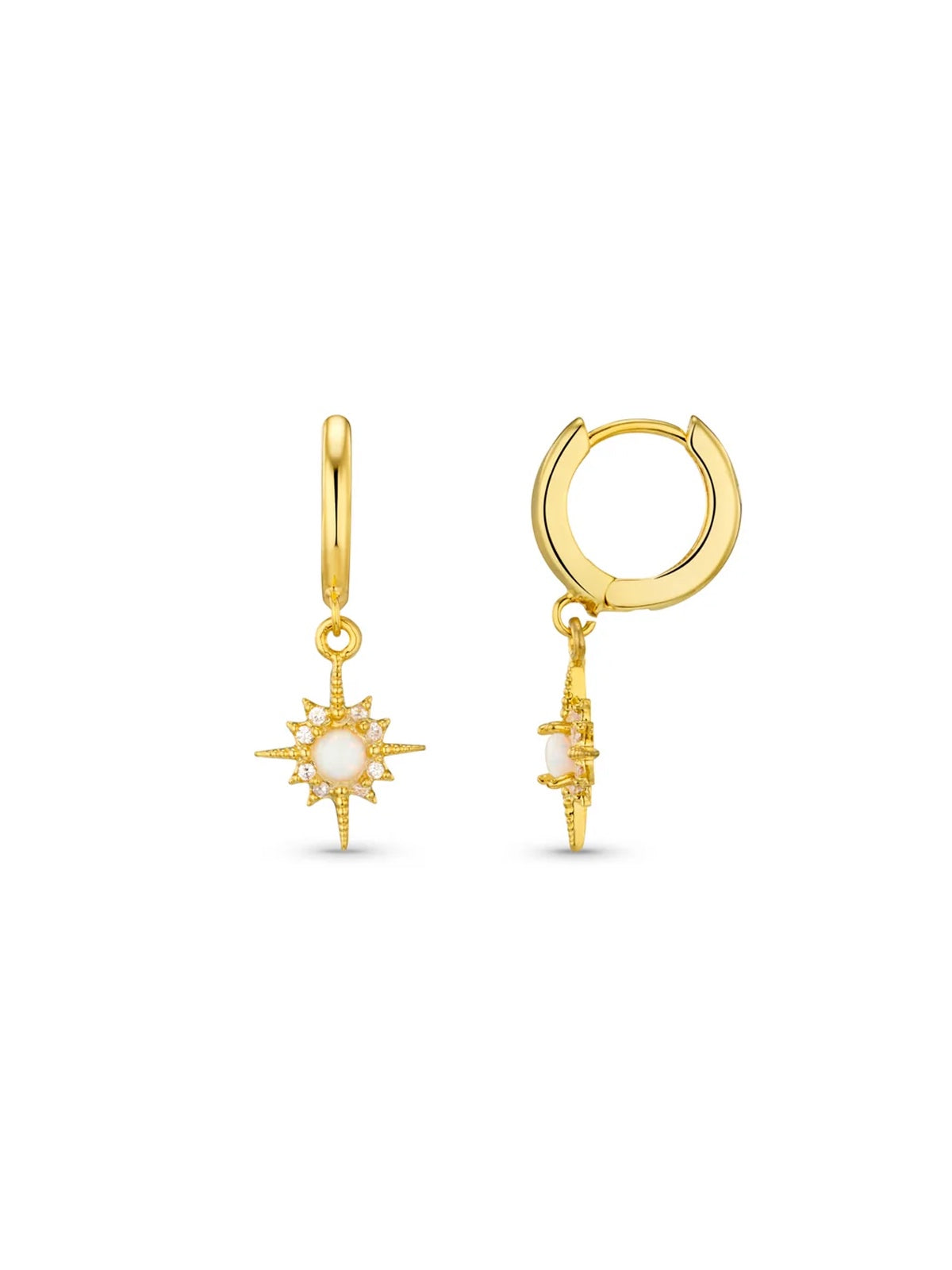 Orelia Opal Starburst Charm Hoops