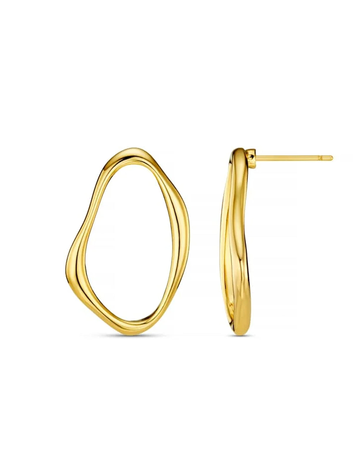 Orelia Organic Oval Earrings Gold