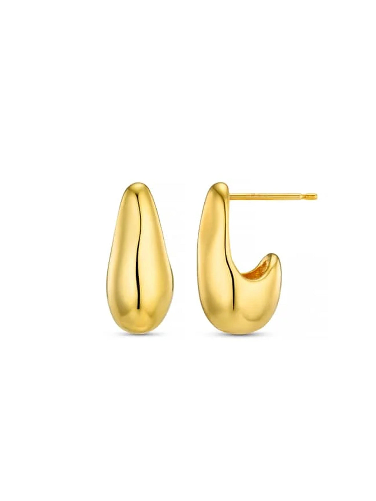 Orelia Organic Teardrop Studs Gold
