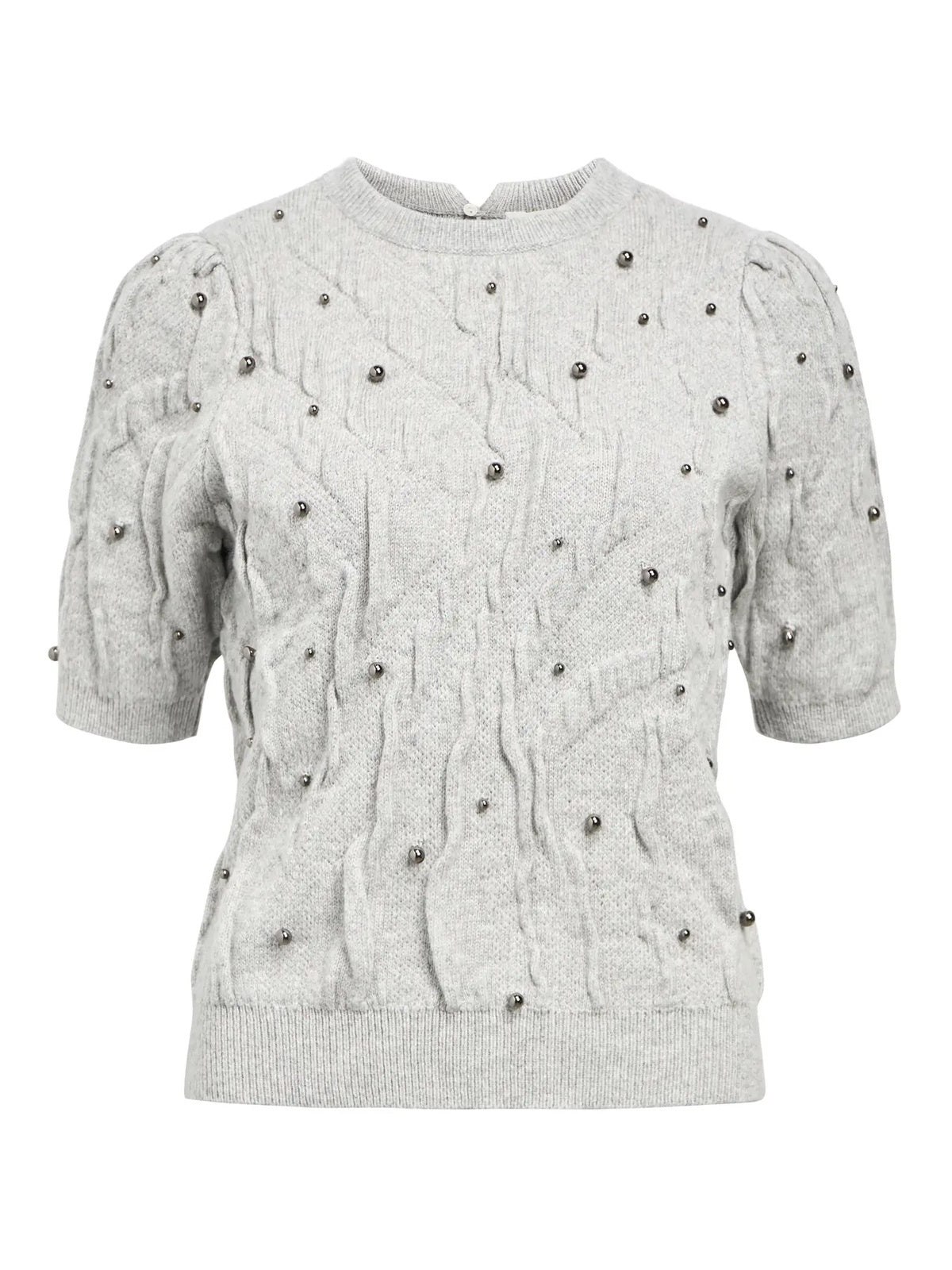 Penny Grey Cable Knit With Studs